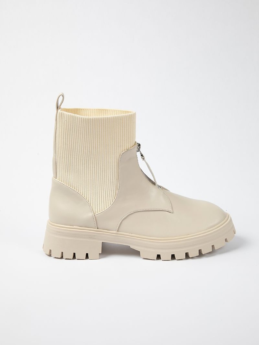 Women Chunky Zip Front Ankle Boots