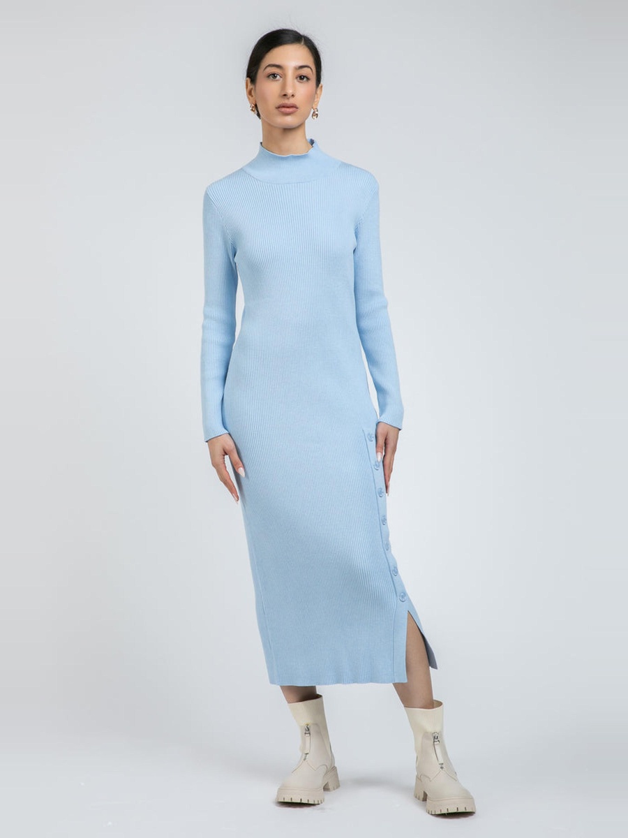 Ribbed Knit Midi Dress