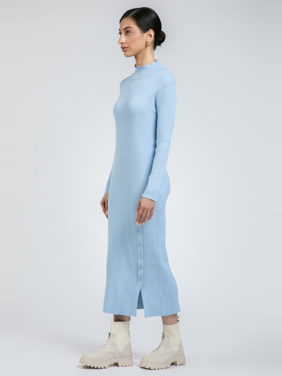 Ribbed Knit Midi Dress