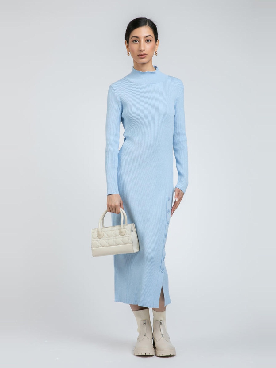 Ribbed Knit Midi Dress