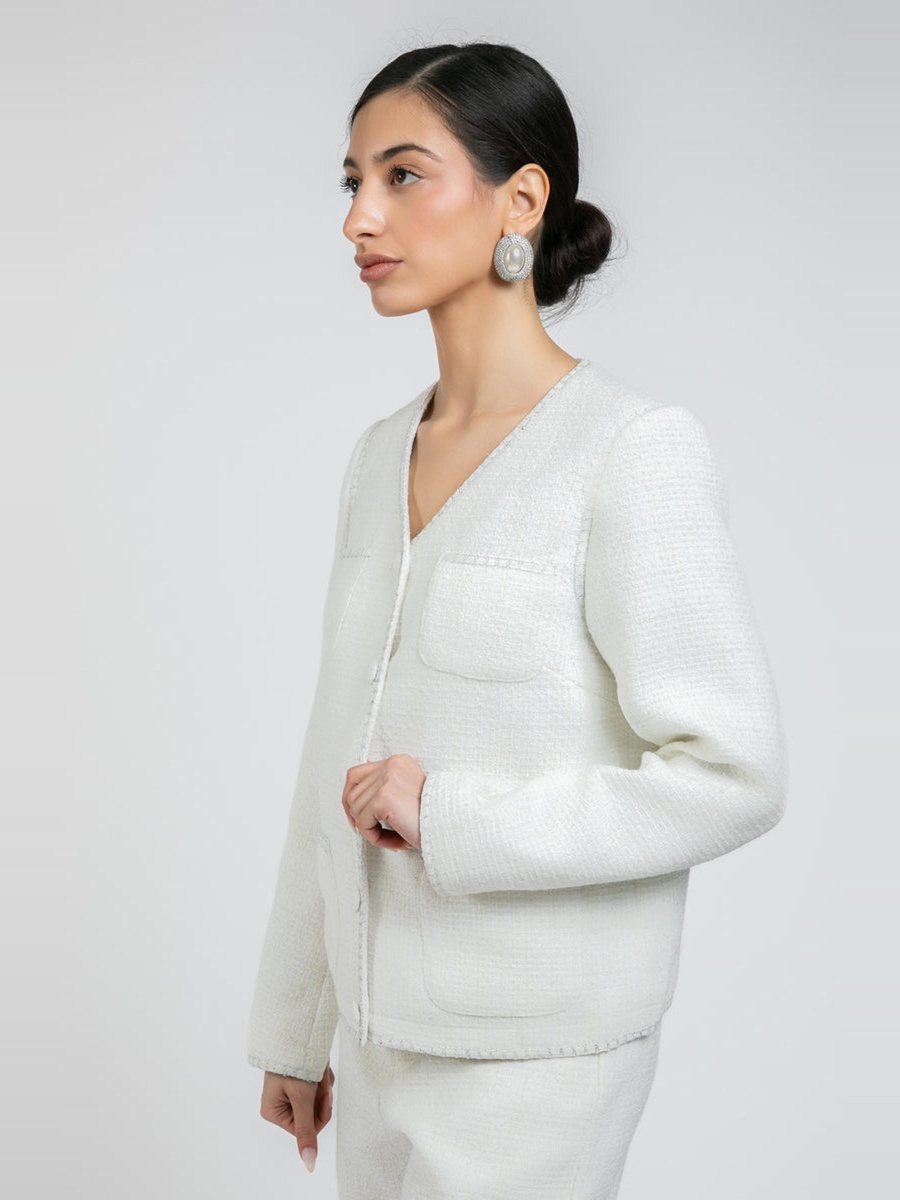 Textured Button Front Jacket