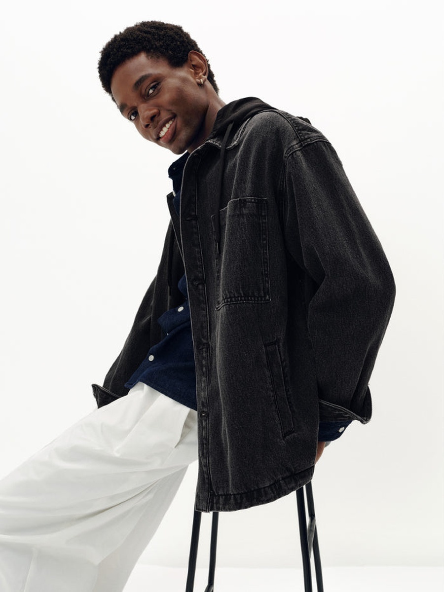 Men Hooded Denim Jacket