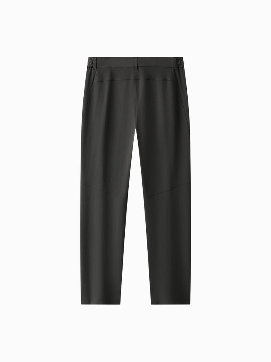Men Straight Leg Trousers with Elastic Waist