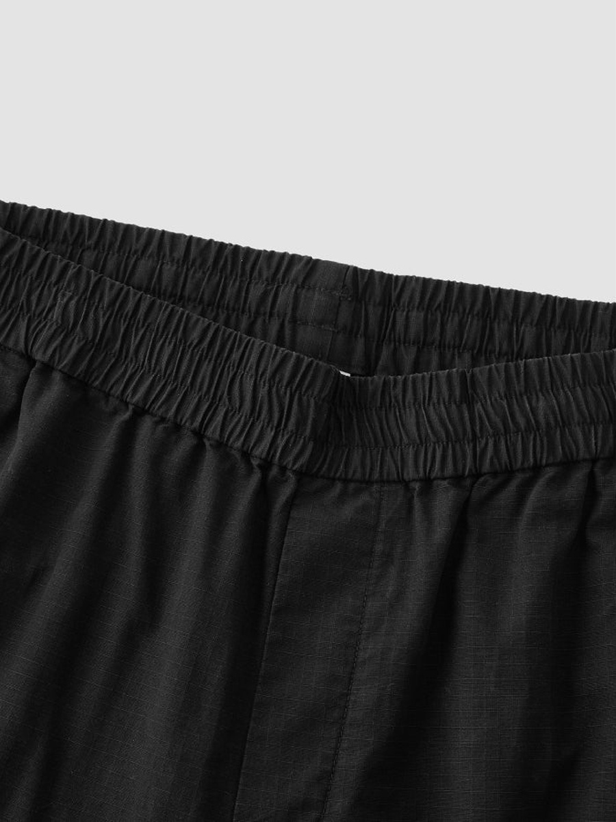 Men Solid Cargo Pants with Elastic Waist