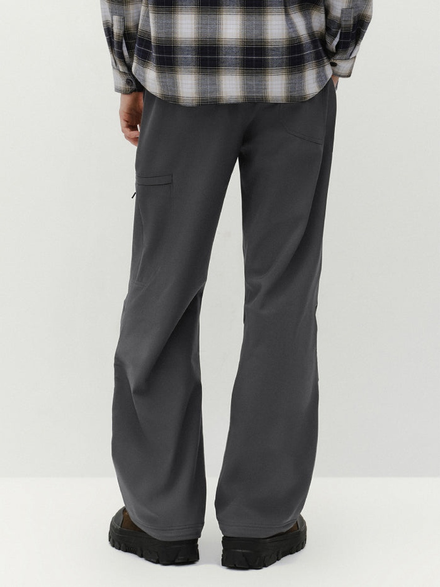 Men Straight Fit Pants with Elastic Waist