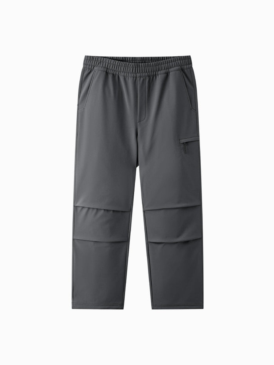 Men Straight Fit Pants with Elastic Waist