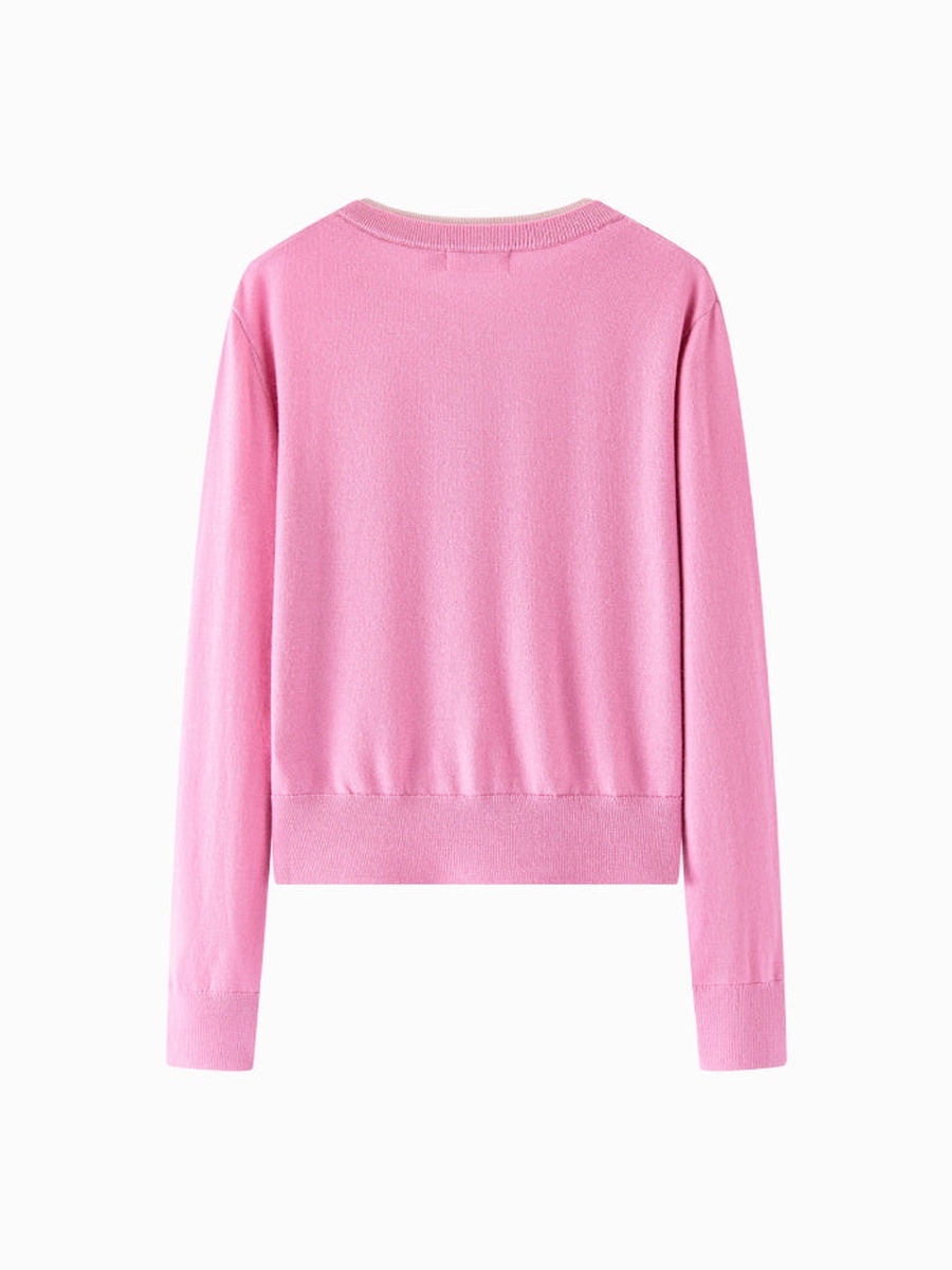 Plain Knitted Button Front Cardigan