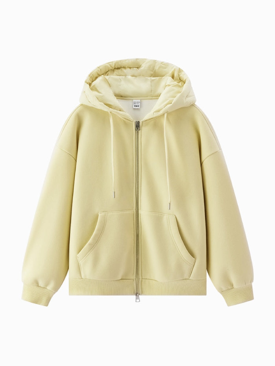 Solid Zip-Up Hoodie