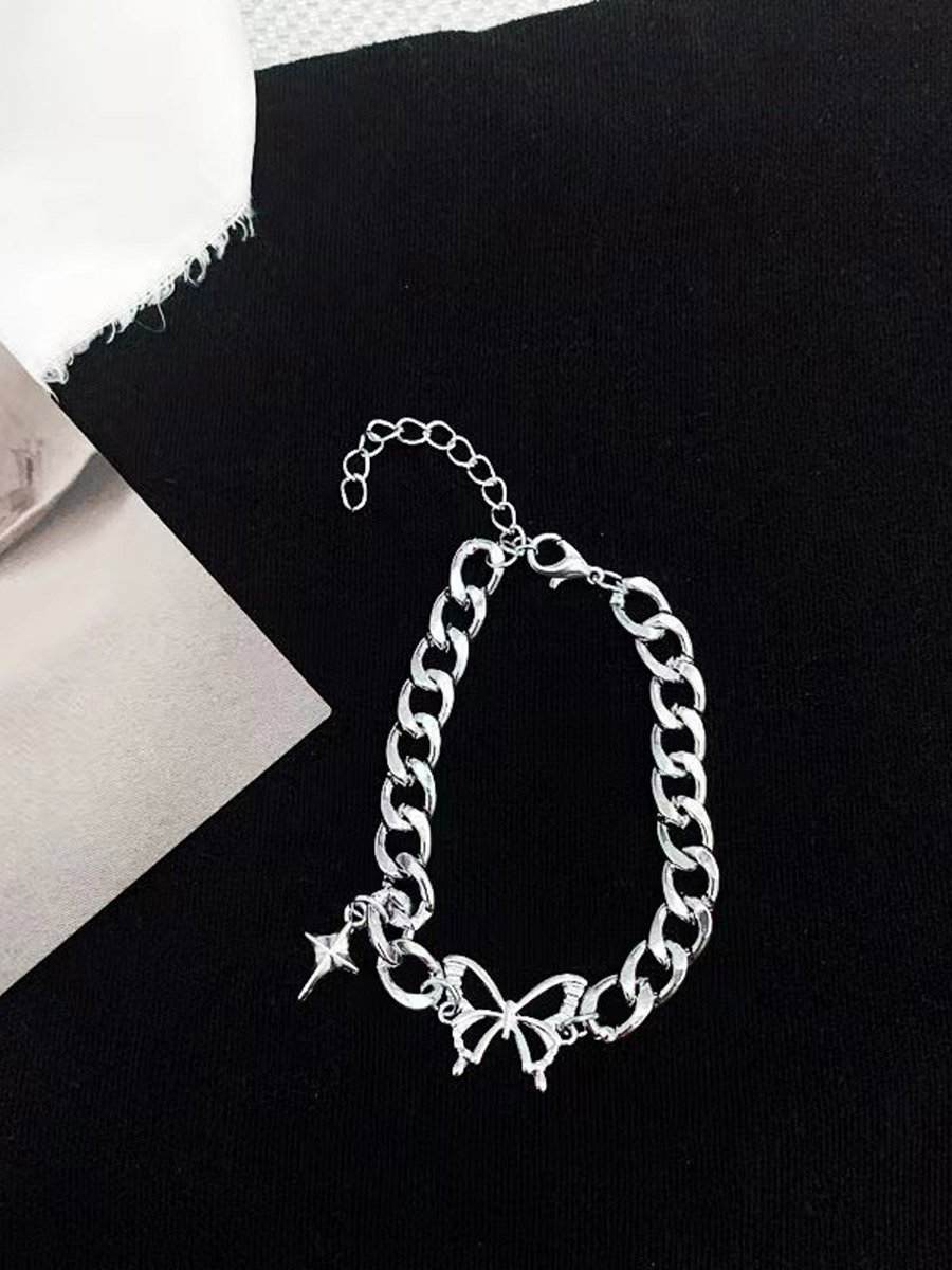 Butterfly Detail Link Chain Bracelet