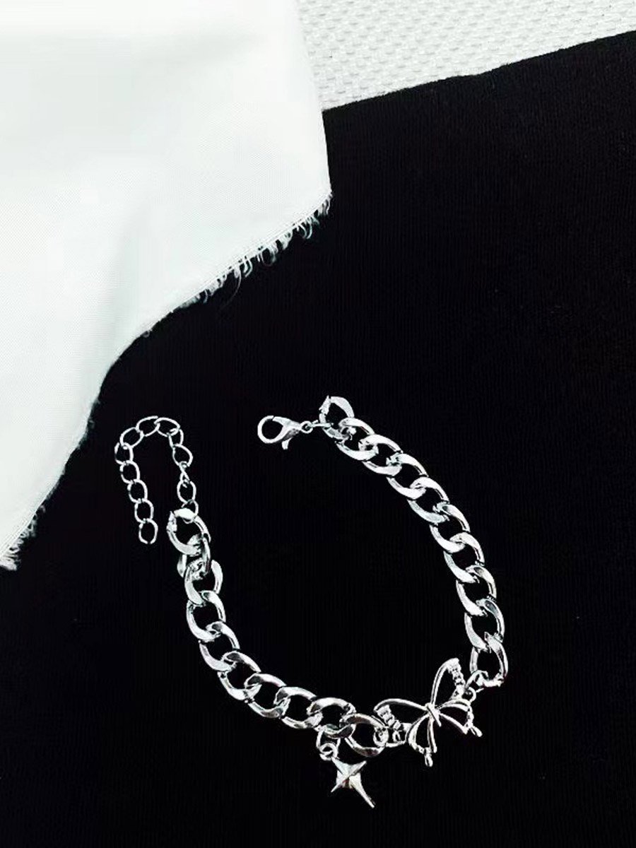 Butterfly Detail Link Chain Bracelet