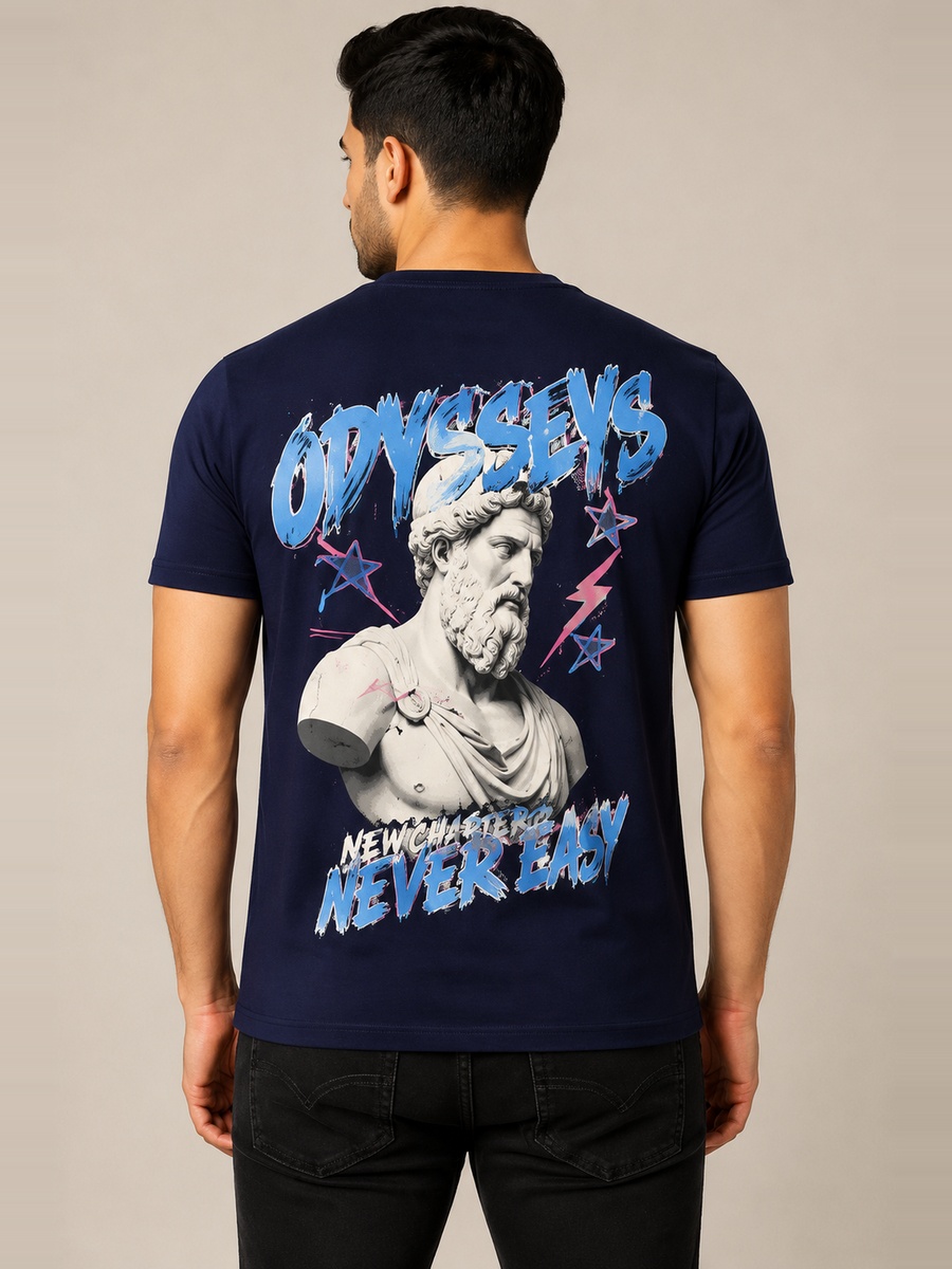 Navy Blue Falcon Crew Neck T-Shirt