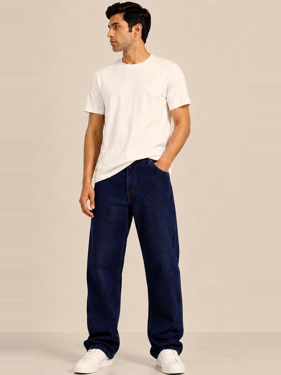 Men Loose Fit Mid Rise Jeans