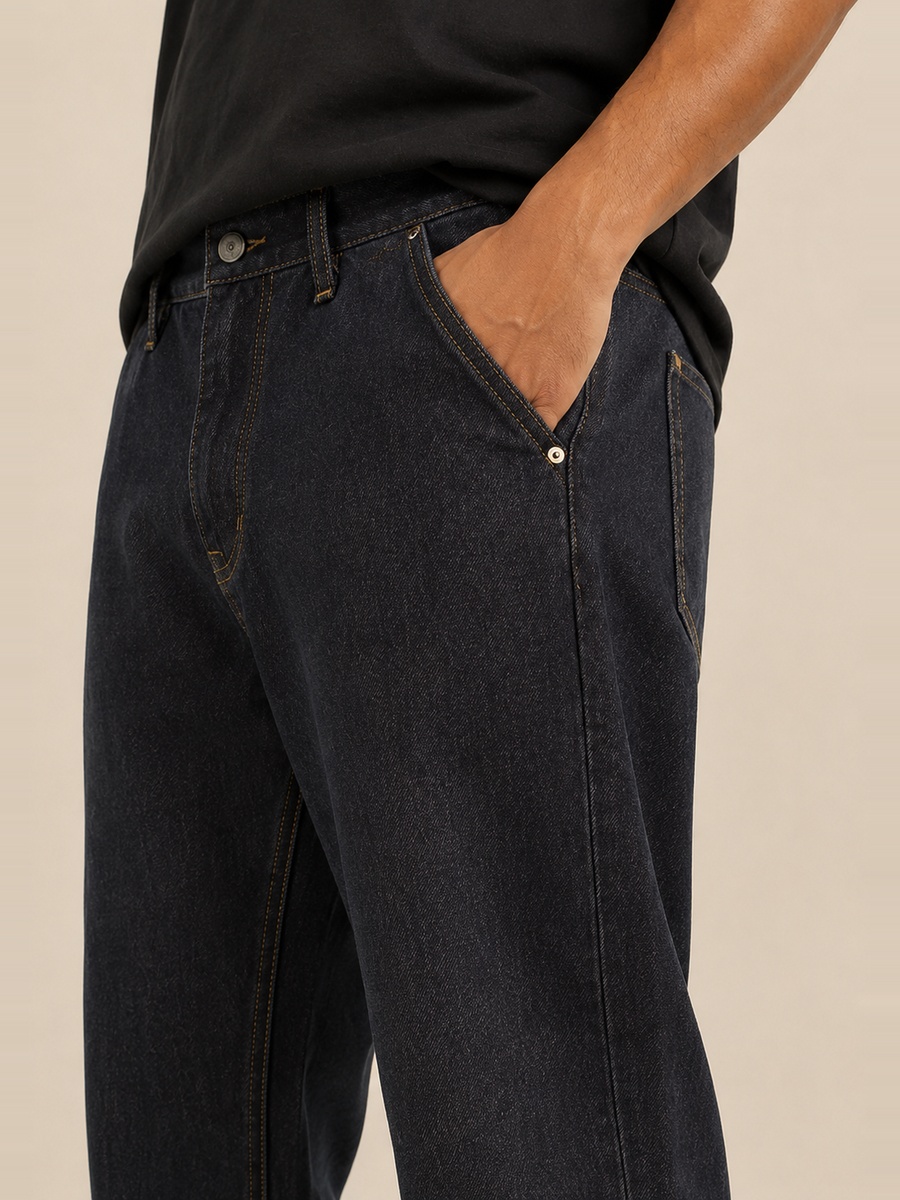 Men Loose Fit Mid Rise Jeans