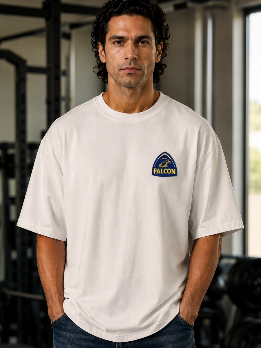 White Dropped Shoulder Relaxed Fit T-Shirt