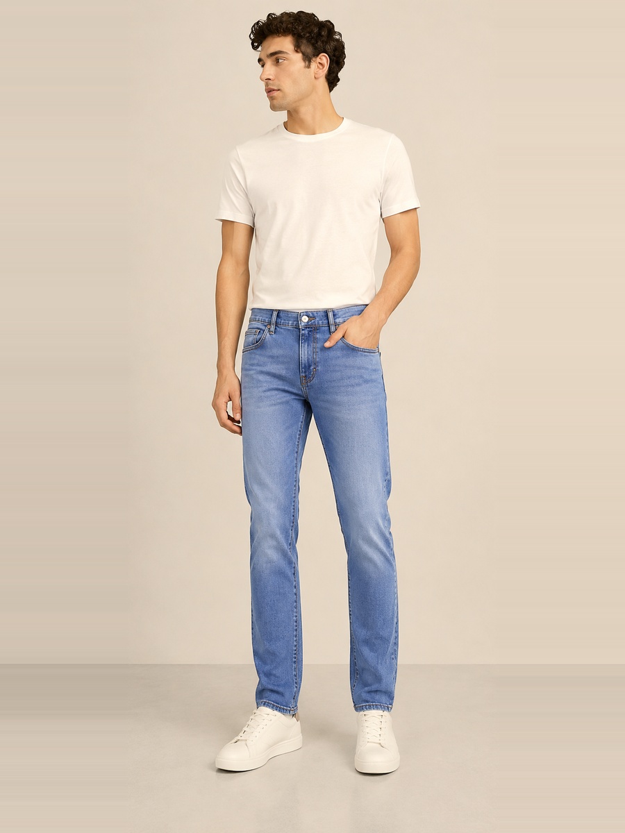 Men Slim Fit Mid Rise Jeans