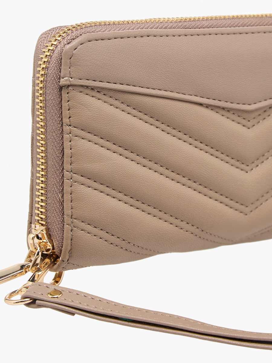 Quilted Zip-Around Wallet with Wristlet