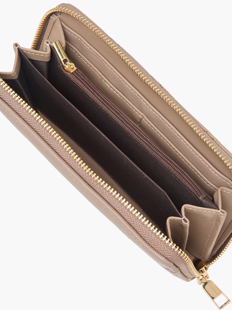 Quilted Zip-Around Wallet with Wristlet