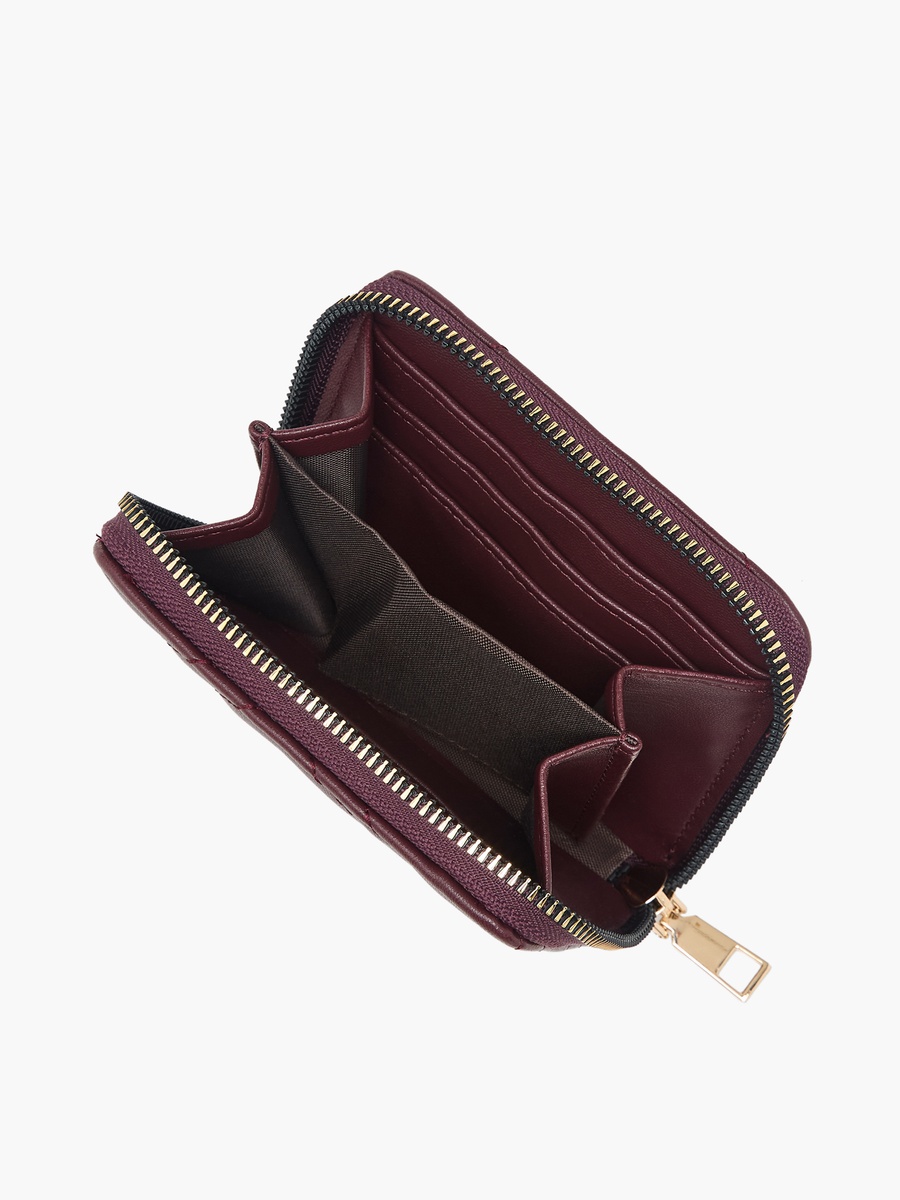 Chevron Quilted Wallet with Zip Closure