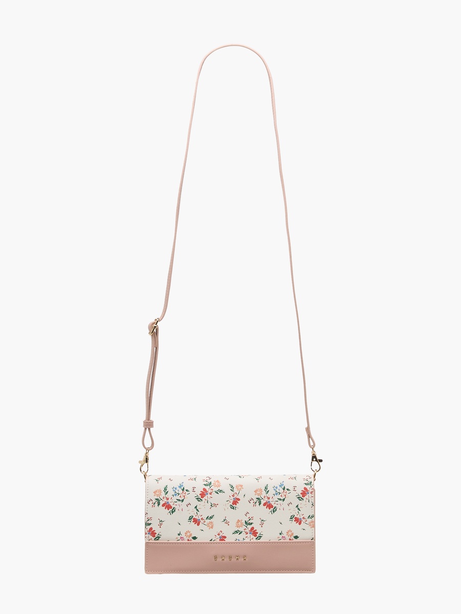 Floral Print Crossbody Bag with Magnetic Closure