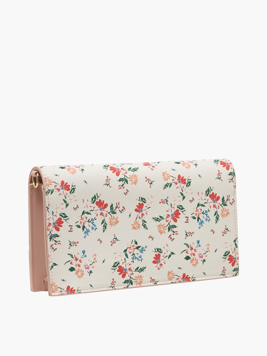 Floral Print Crossbody Bag with Magnetic Closure