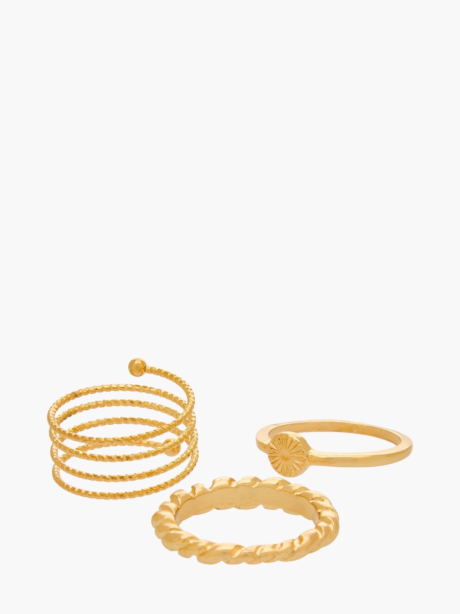Set of 5 - Gold Tone Ring with Assorted Design