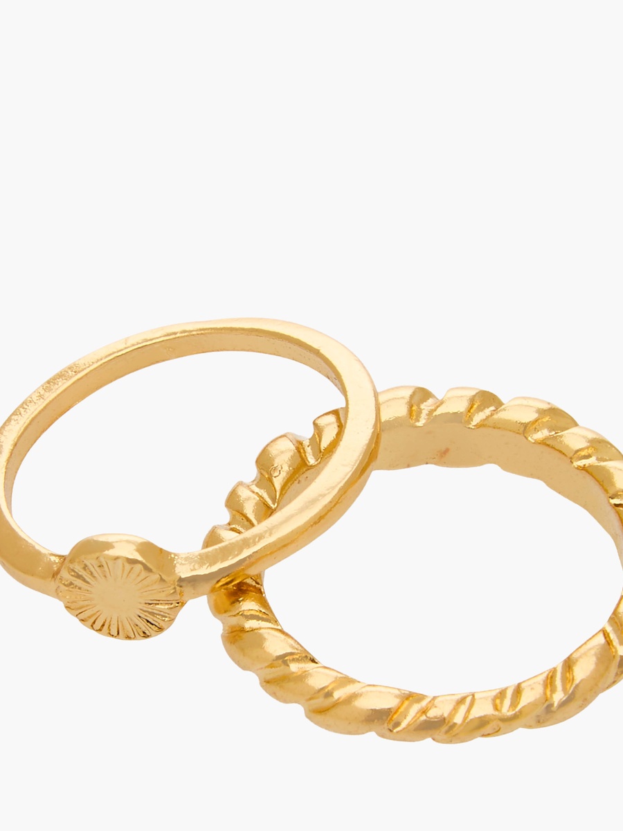Set of 5 - Gold Tone Ring with Assorted Design
