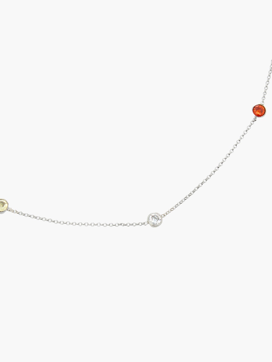 Silver Tone Necklace with Stone Embellishment