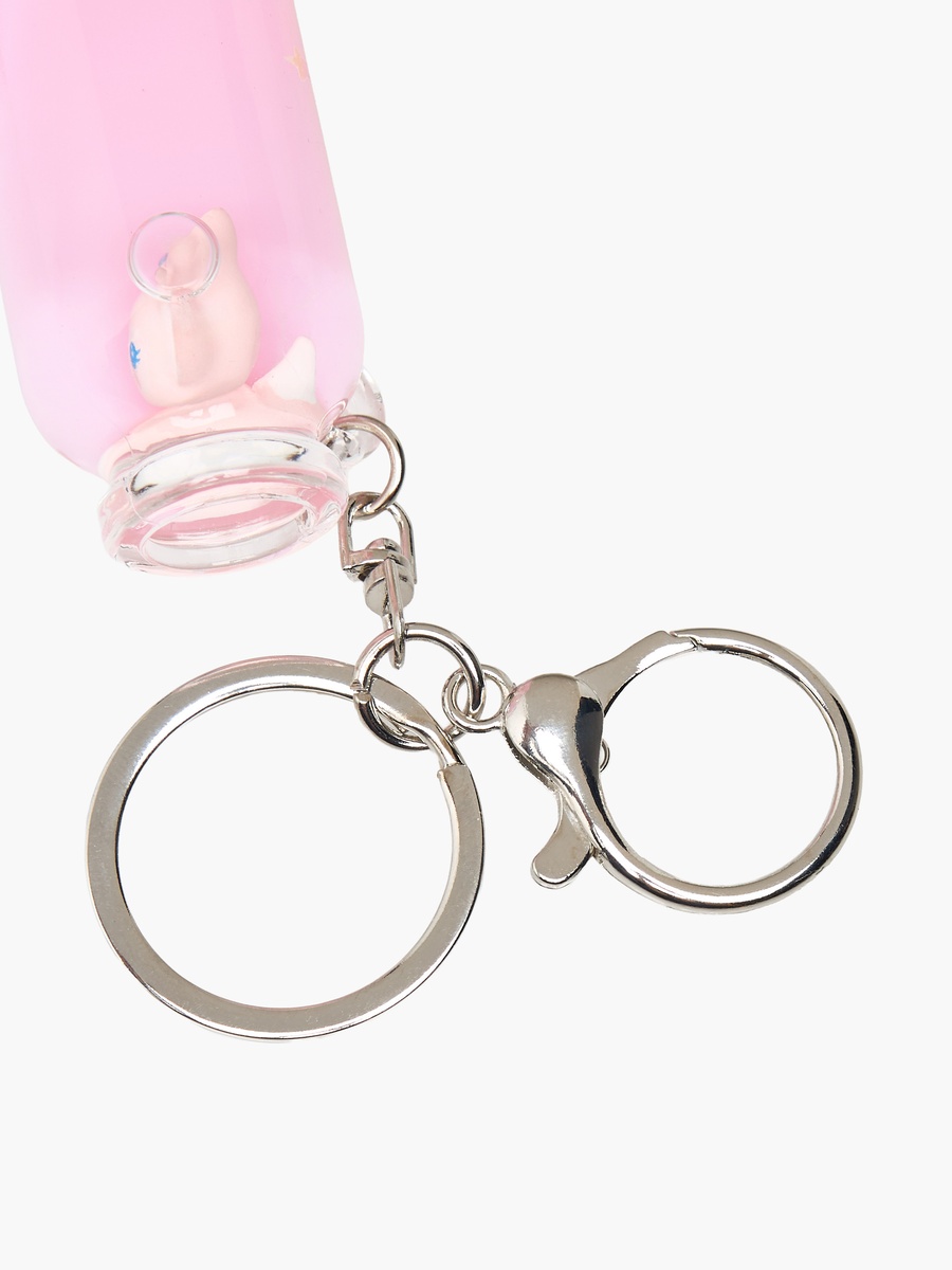 Keychain with Liquid Juice Charm