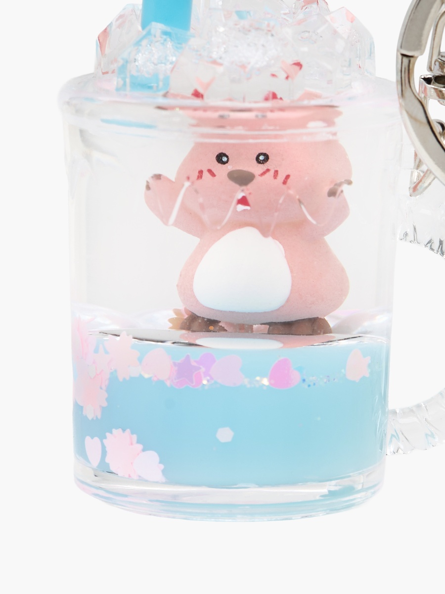 Keychain with Liquid Juice Charm