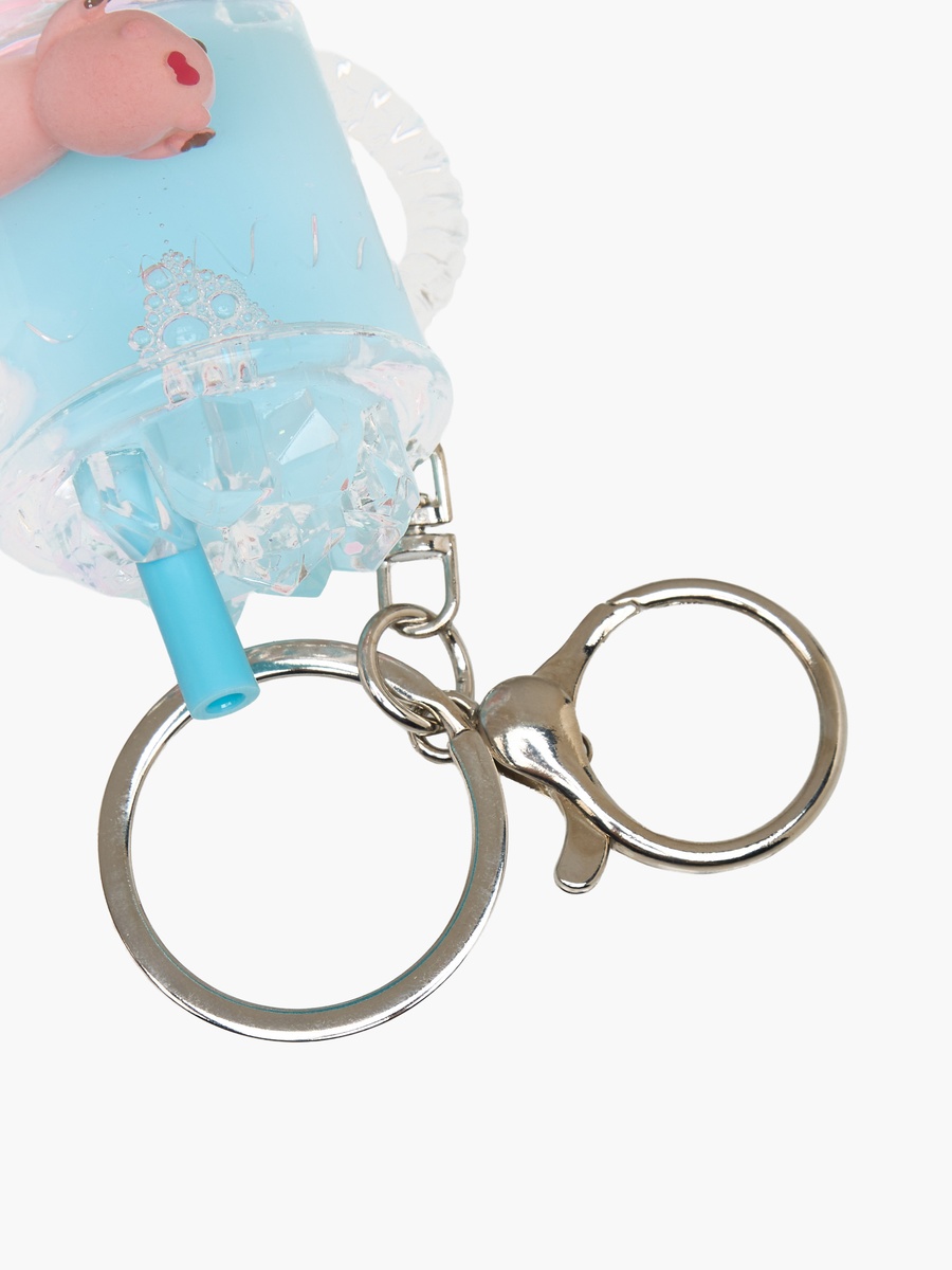 Keychain with Liquid Juice Charm