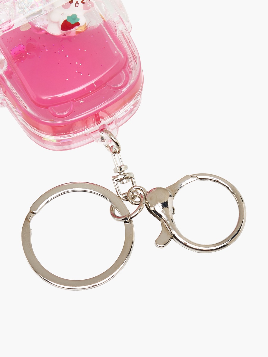 Keychain with Bunny in Backpack Charm