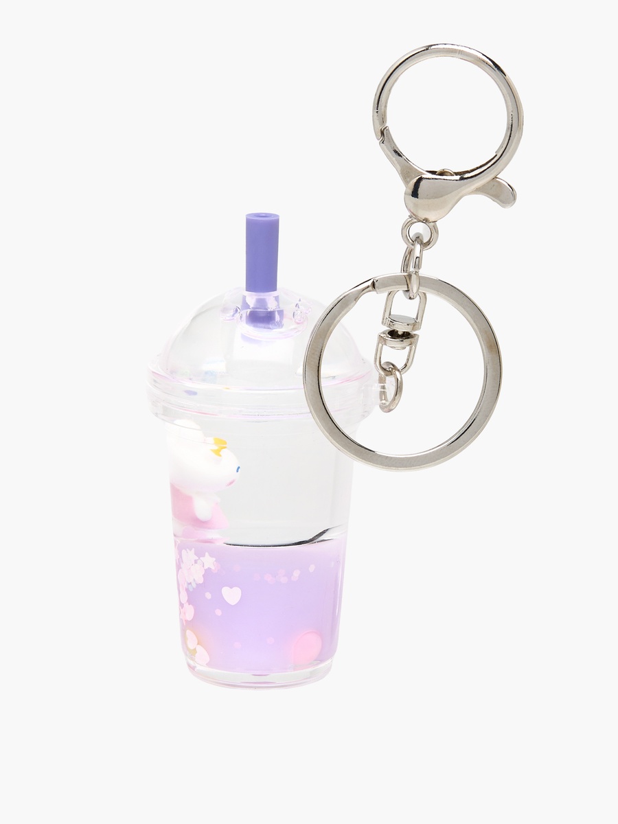 Keychain with Liquid Juice Charm