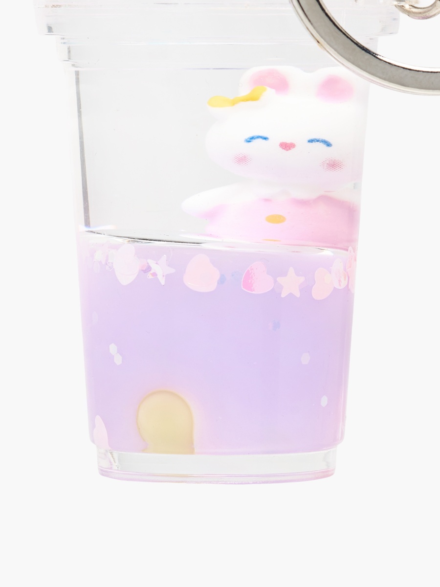 Keychain with Liquid Juice Charm