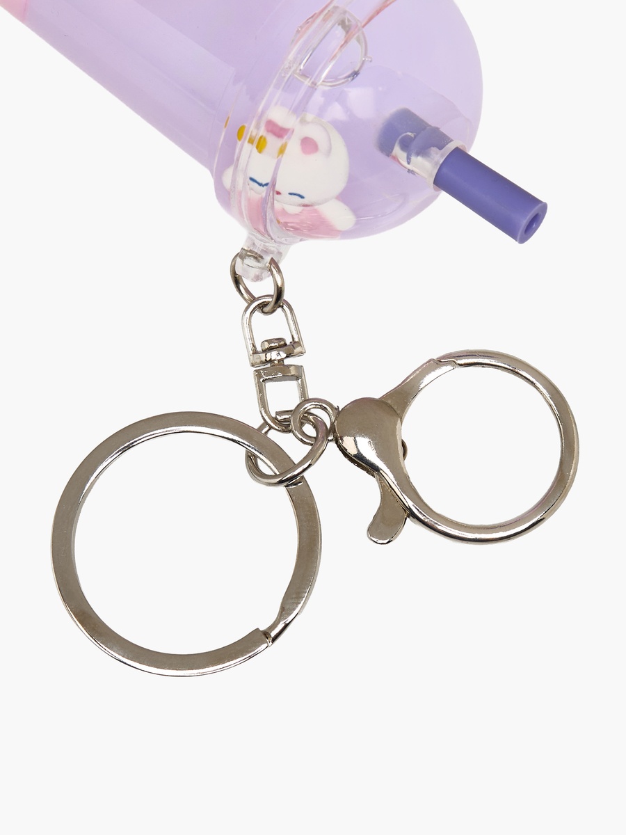 Keychain with Liquid Juice Charm
