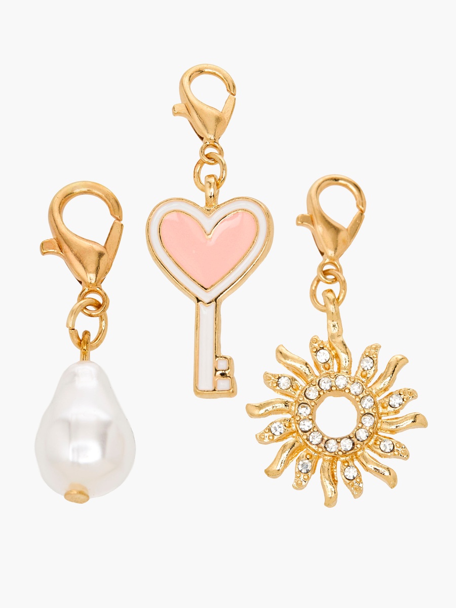 Set of 3 - Gold Tone Charm with Lobster Clasp
