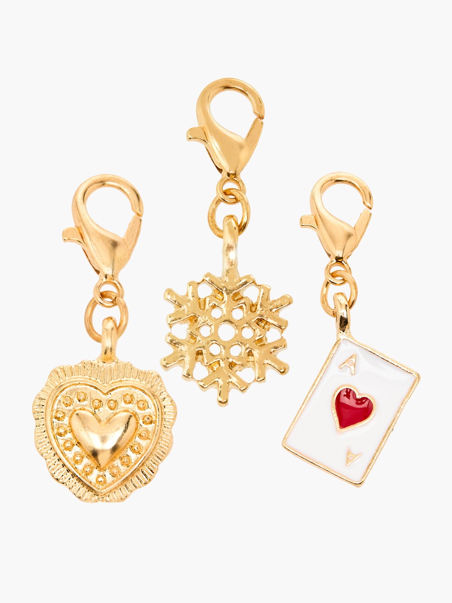 Set of 3 - Gold Tone Charm with Lobster Clasp