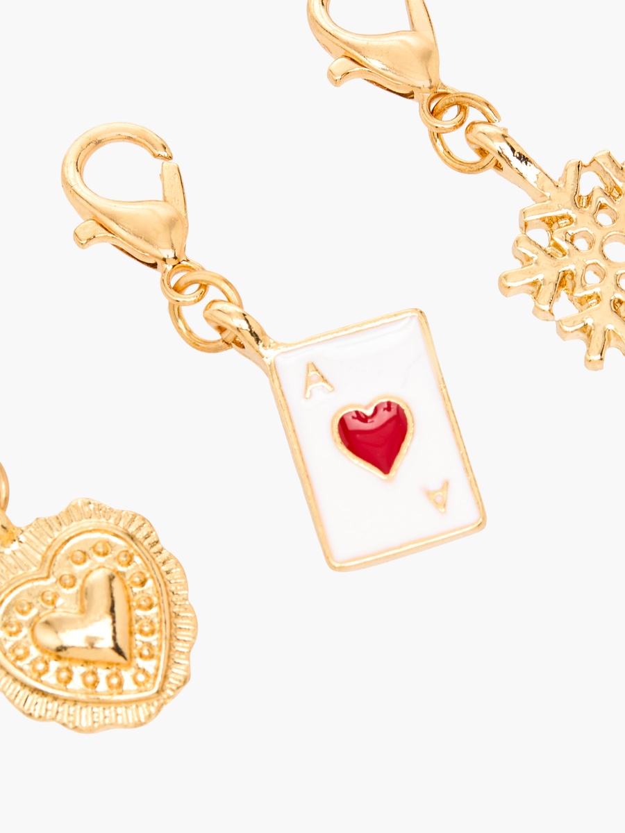 Set of 3 - Gold Tone Charm with Lobster Clasp