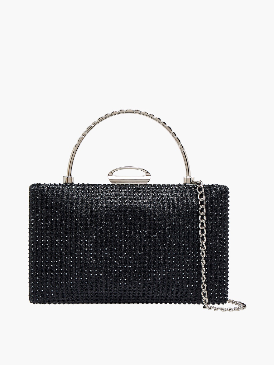Embellished Clutch with Detachable Chain Strap