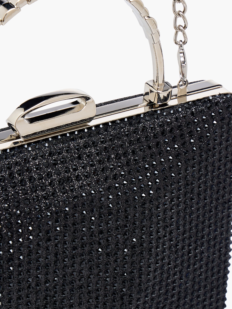 Embellished Clutch with Detachable Chain Strap