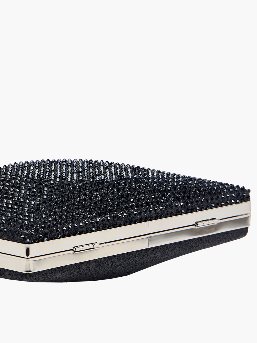 Embellished Clutch with Detachable Chain Strap