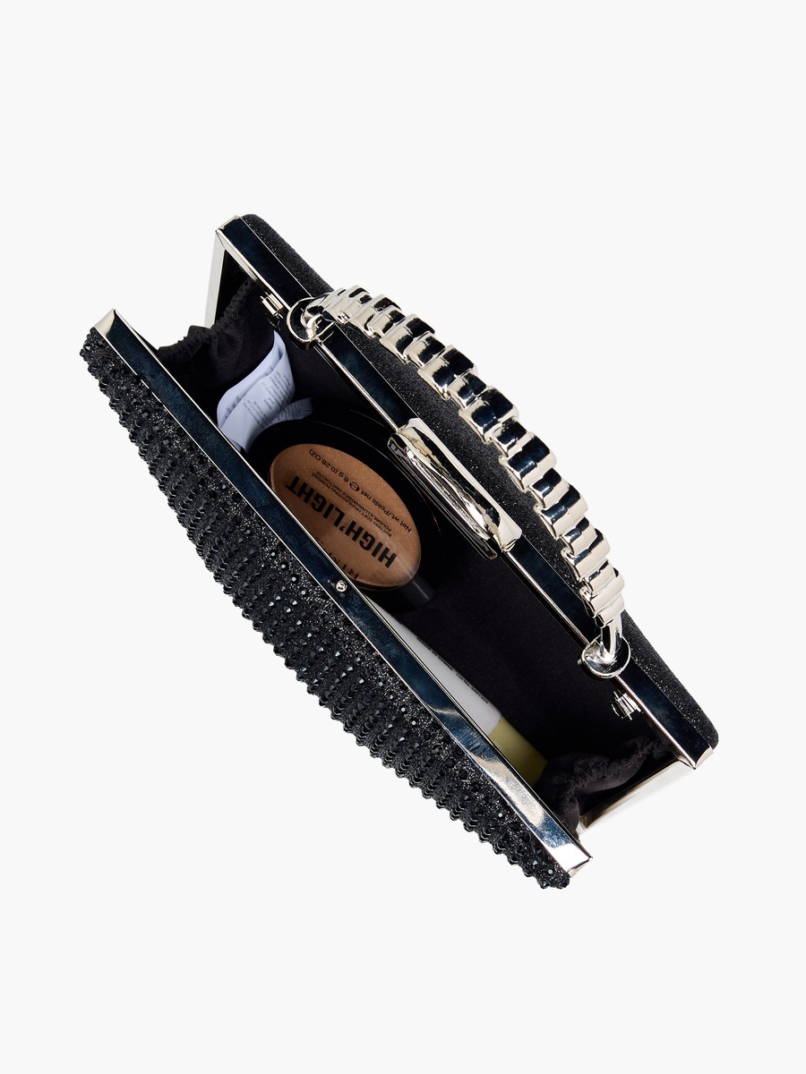 Embellished Clutch with Detachable Chain Strap
