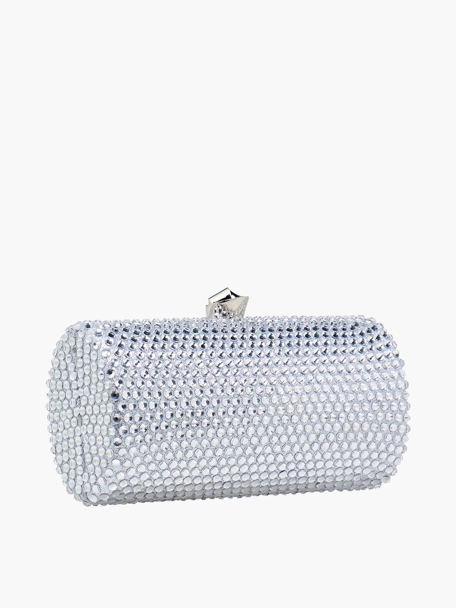 Embellished Clutch with Detachable Chain Strap