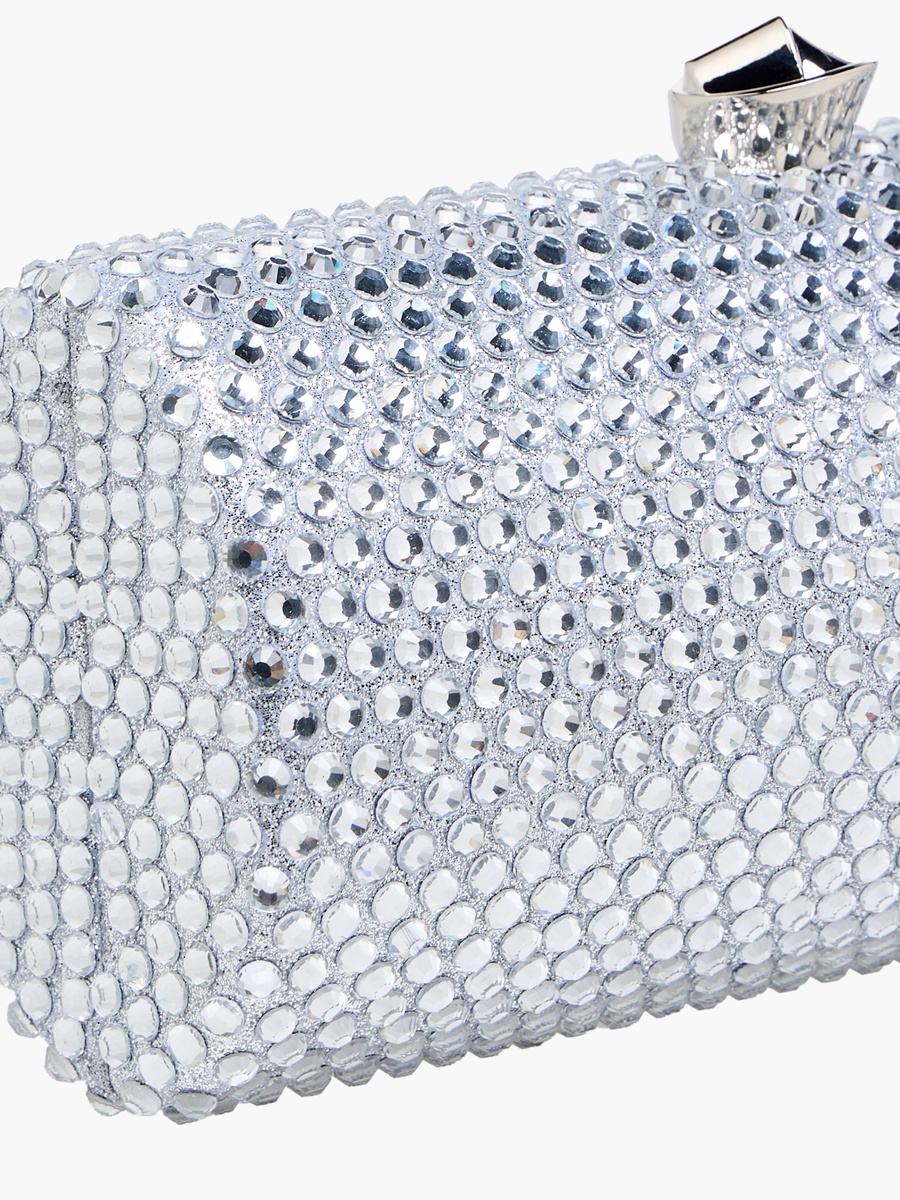 Embellished Clutch with Detachable Chain Strap