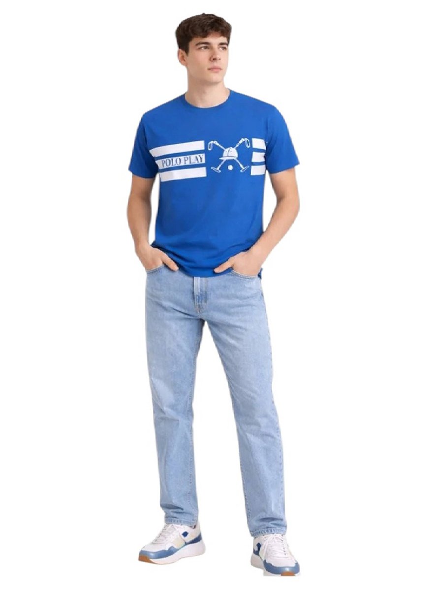 Men Graphic Logo Crew Neck T-Shirt 
