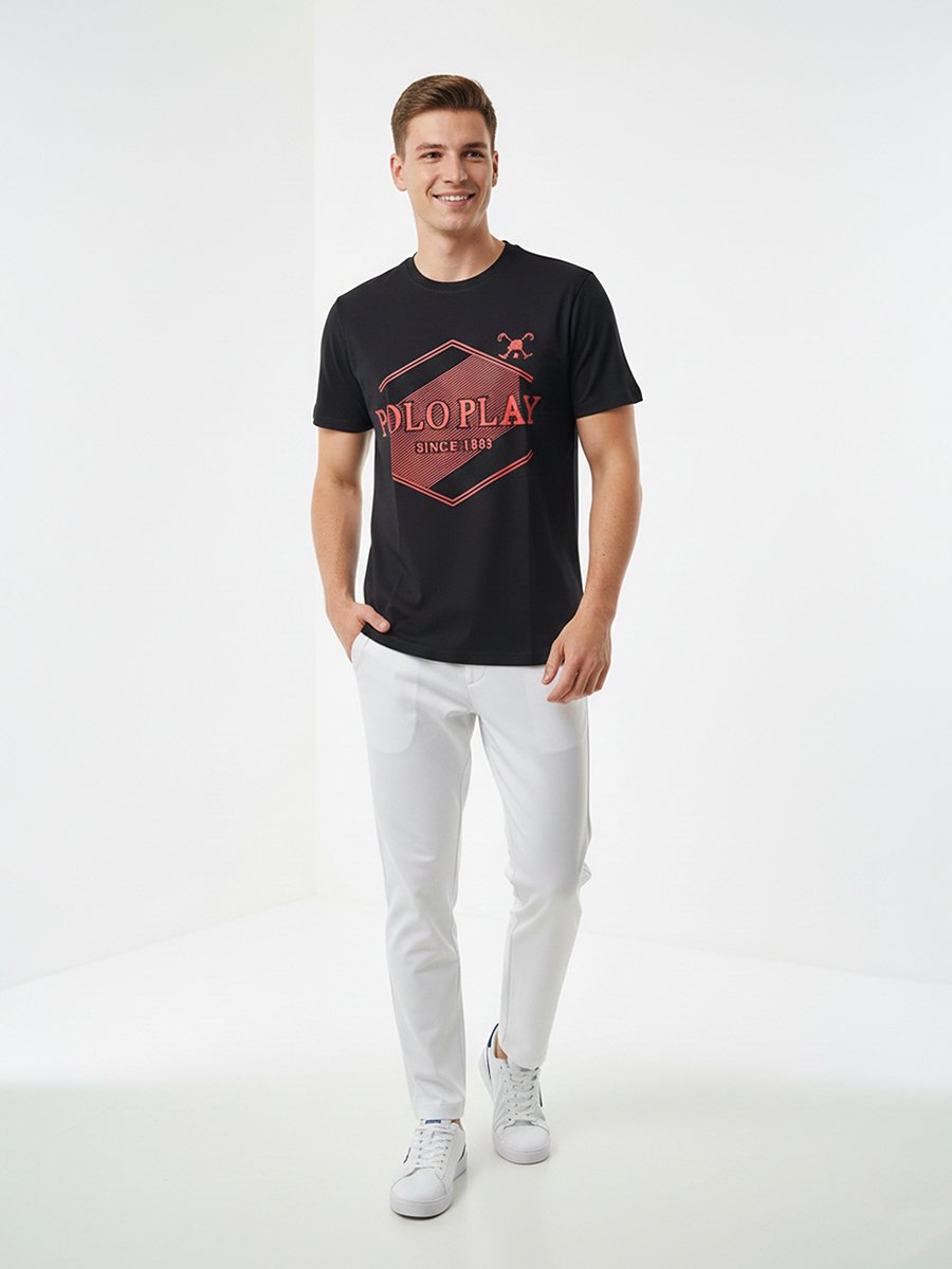 Men Graphic Logo Crew Neck T-Shirt 