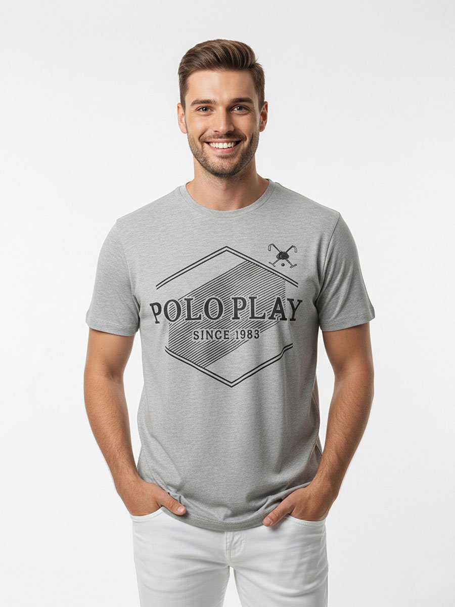 Men Graphic Logo Crew Neck T-Shirt 