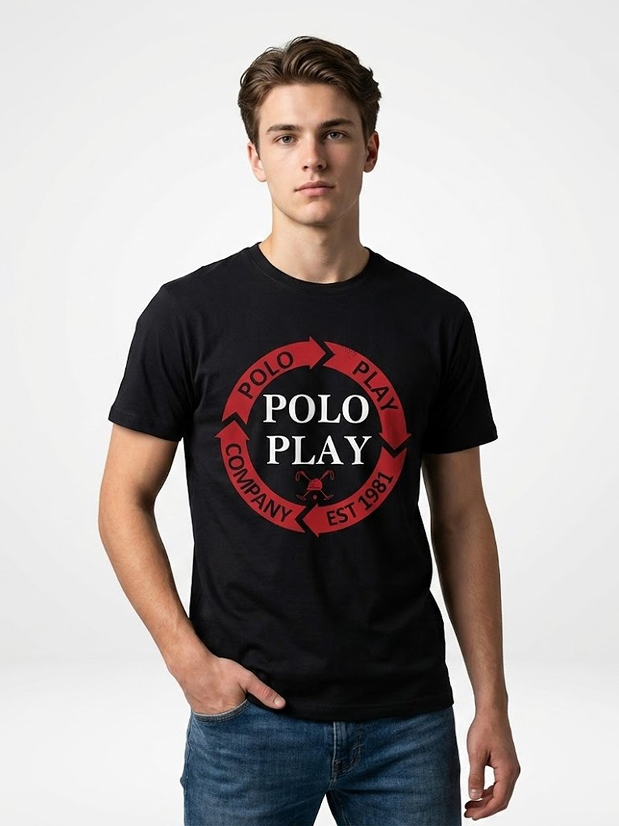 Men Graphic Logo Crew Neck T-Shirt 