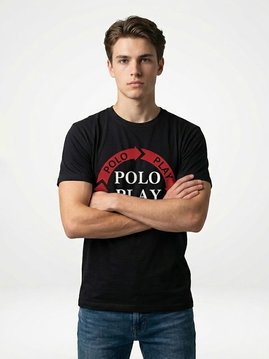 Men Graphic Logo Crew Neck T-Shirt 