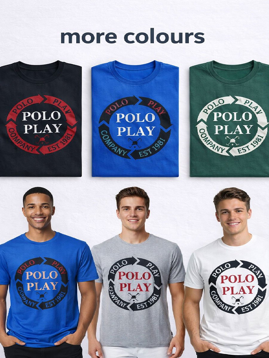 Men Graphic Logo Crew Neck T-Shirt 