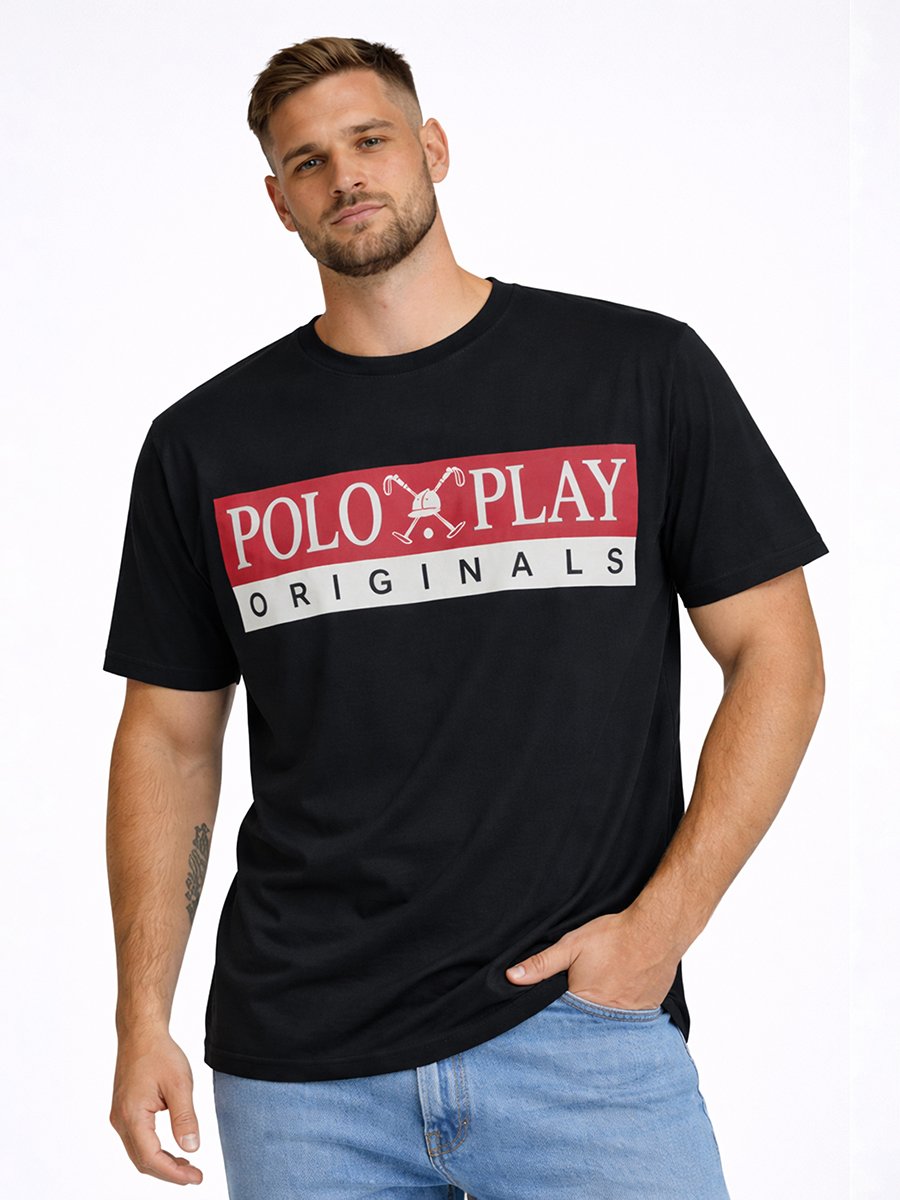 Men Graphic Logo Crew Neck T-Shirt 